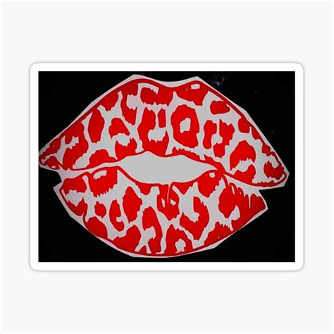 Red Vinyl Leopard Print Lips Decal Sticker For Sale By Mizzsabrina999