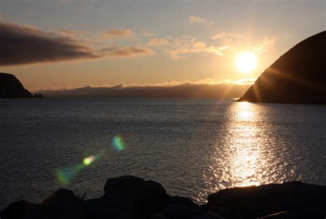 Midnight Sun Across The Fjord At Kjøllefjord