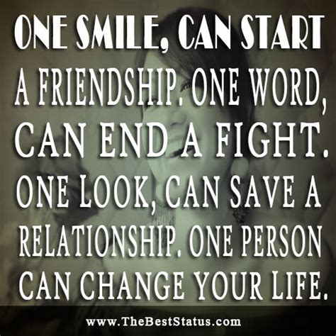ONE SMILE, CAN START A FRIENDSHIP. | Quotes about friendship ending