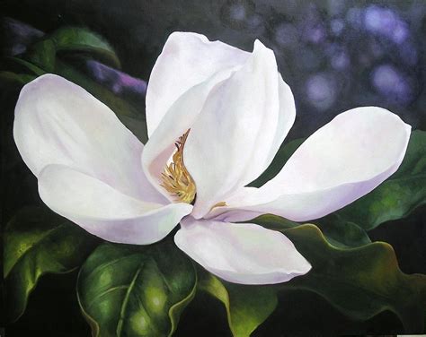 Magnolia Flower Painting By Chris Hobel Fine Art America