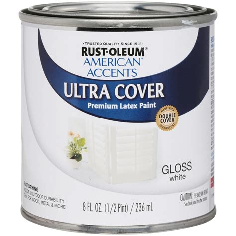 Rust Oleum American Accents Ultra Cover Gloss White Premium Latex Paint