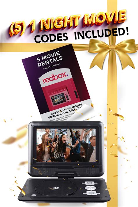 onn. Portable DVD/Media Player Kit with extended 5 hr. Battery, Redbox