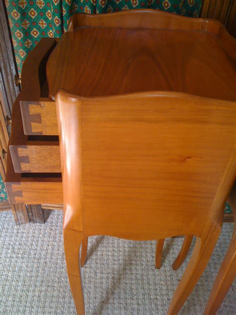 A2476 Pair Of Slim French Bedside Tables Cherrywood