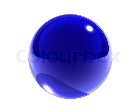 Blue Glass Sphere Isolated Stock Image Colourbox
