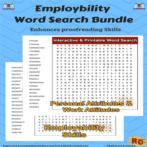 Employability And Personal Attributes Word Search Bundle