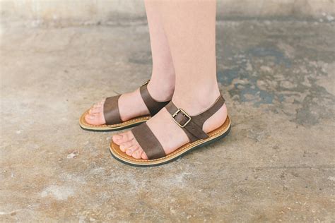 vintage brown leather sandals summer sandals brown sandals etsy