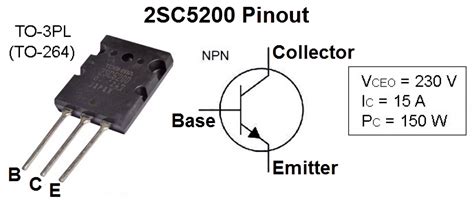 2sc5200 Transistor Basics Pinout Datasheet And Equivalent Images And