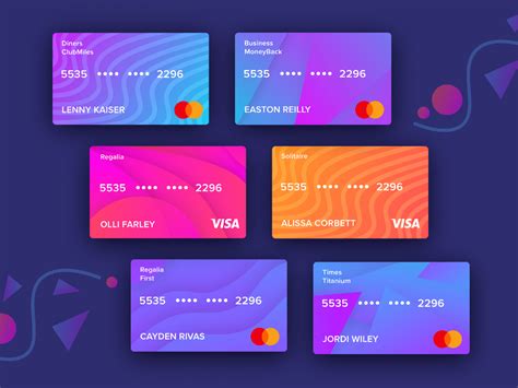 Virtual Credit Card Debit Card Ui Kit Free Xd Resource Adobe Xd