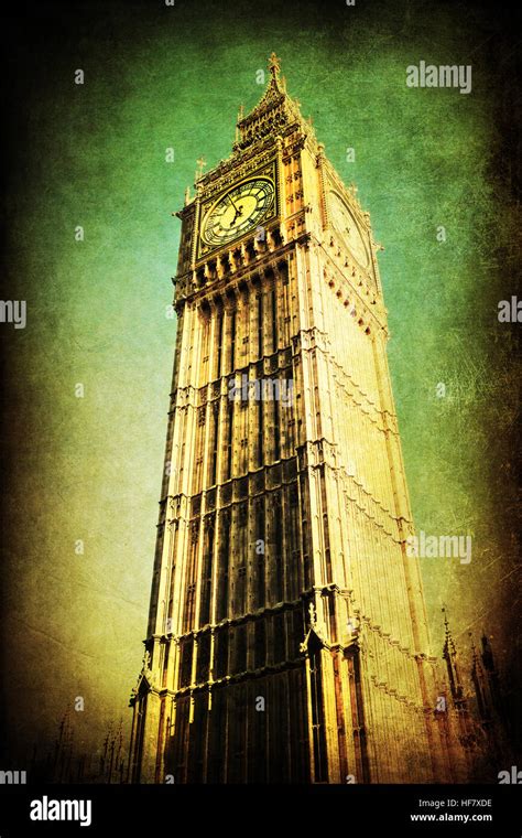 Vintage Style Picture Of The Big Ben In London United Kingdom Stock