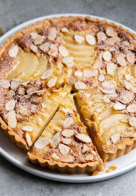 Pear Tart With Almond Nut Crust Dessert Vegetarian Recipes