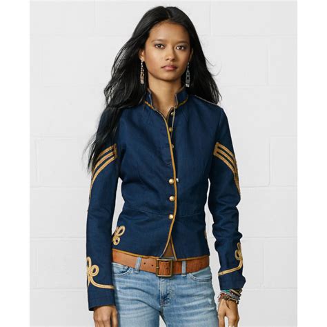 Denim And Supply Ralph Lauren Button Front Braided Military Jacket In
