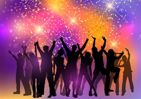 Party crowd on an abstract background with confetti 664621 Vector Art ...
