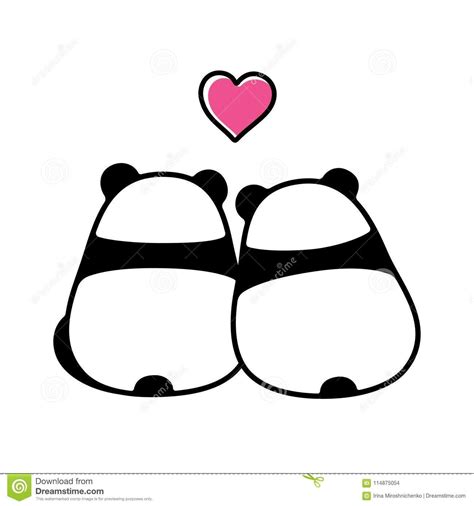 Two Pandas With Hearts In The Background Stock Photo Image 349784