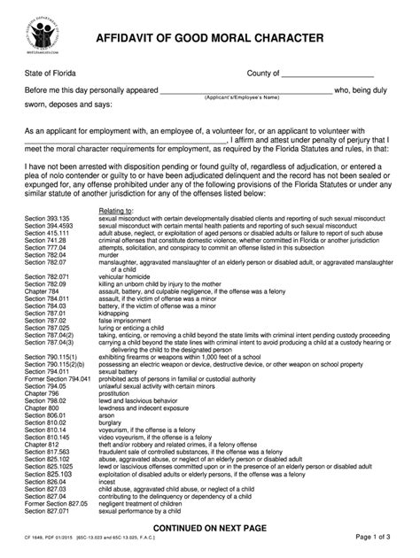 Musician agrees to indemnify and hold harmless employer from any claims, actions, suits, damages, or other costs arising out of any breach of the representations and warranties set forth in section 4 above. Dcf Florida Forms Good Moral Affidavit Form - Fill Out and ...