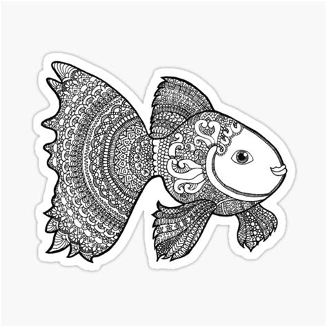 Koi Fish Zentangle Sticker For Sale By DesignPMG Redbubble