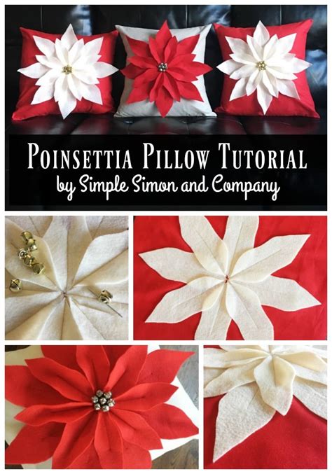 Make A Fun Holiday Pillow With This Easy Poinsettia Pillow Tutorial