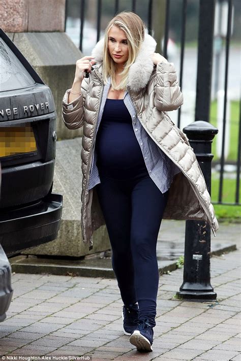 Pregnant Billie Faiers Wears Clingy Jumpsuit In Essex Daily Mail Online