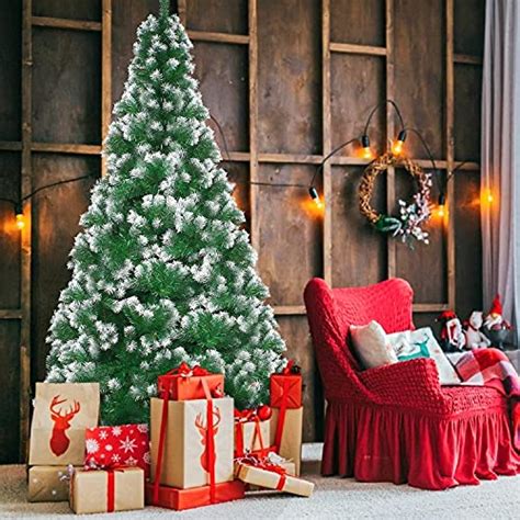 Lokipa Artificial Christmas Tree6ft Snow Flocked Christmas Tree With 900 Snow Effect Tips And