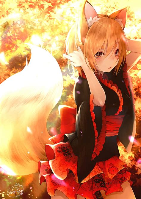 Anime Anime Girls Animal Ears Blonde Tail Fox Savage Anime Wolf