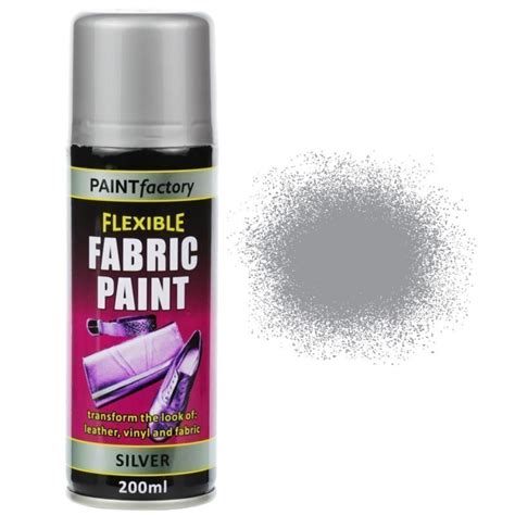 Silver Fabric Spray Paint 200ml Flexible Clothes Aerosol Sprayster