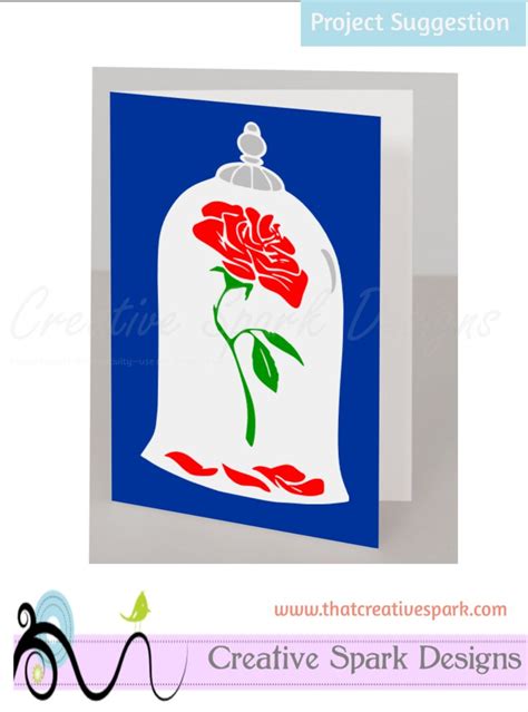 Beauty And The Beast Enchanted Rose Layered Svg Dxf Png For Etsy
