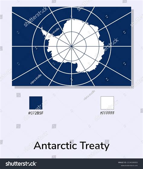 Vector Illustration Antarctic Treaty Flag Isolated Stock Vector