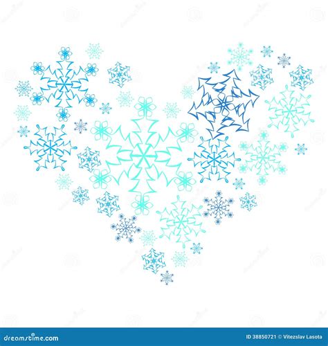 Snowflake Heart Stock Illustration Illustration Of Shine 38850721
