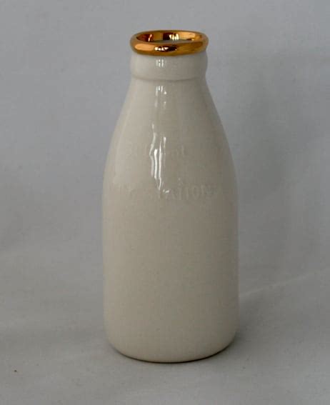 Gold Top Milk Bottle Medium Factory Ceramics Shop