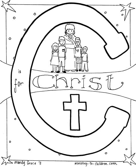 C Is For Christ Bible Alphabet Coloring Page