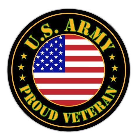 Us Army Circle Decal Sticker With Proud Veteran Text Decal Stickers