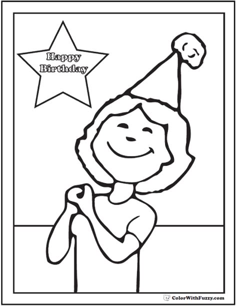 55 Birthday Coloring Pages Customizable Pdf