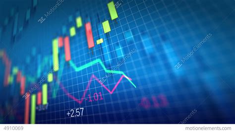 4k Stock Market Chart On Blue Background Shallow Stock Video Footage