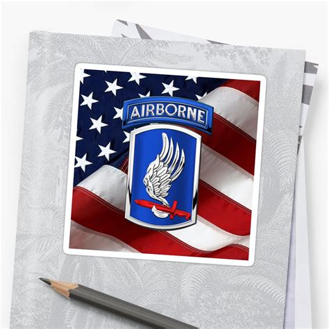 173rd Airborne Brigade Combat Team 173rd Abct Insignia Over Flag