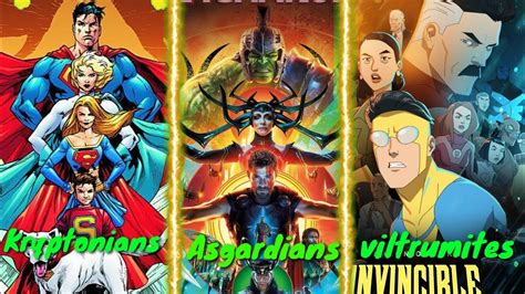 asgardians vs kryptonians vs viltrumites in hindi aj verse ️ youtube