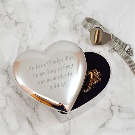 Personalised Heart Trinket Box In Gift Box GiftsOnline4U