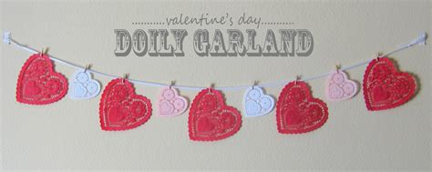 Valentines Day Doily Garland