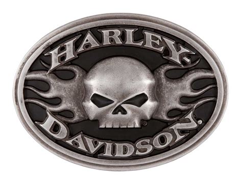 Harley Davidson Mens Roaring Flames Belt Buckle Gunmetal Finish