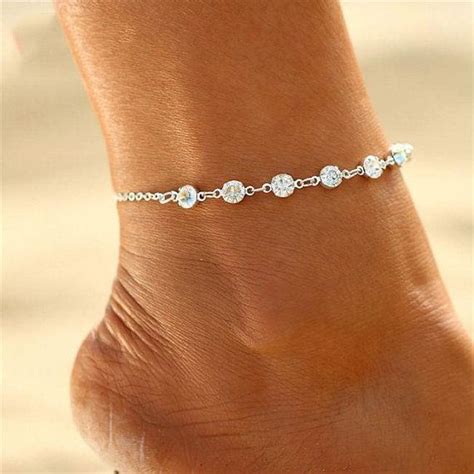 Diamond Anklet Bracelet Crystal Cz Gold Anklet Crystal Silver Ankle Bracelet Dainty Boho