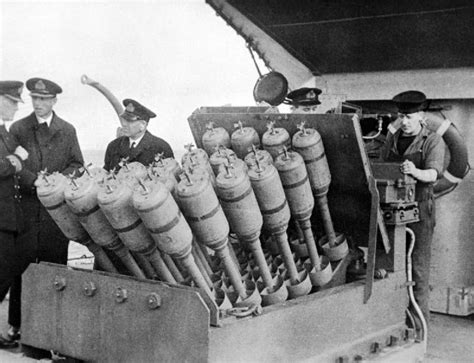 Hedgehog Anti Submarine Mortar During World War Ii Image