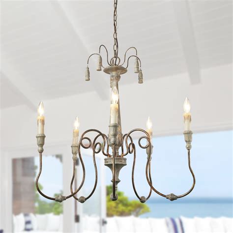 Lnc French Country Chandeliers For Dining Rooms Distressed Finish