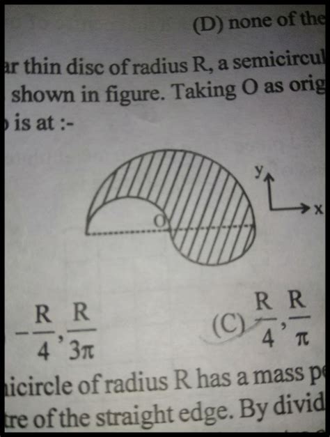 From Uniform Semicircular Thin Disc Of Radius Ra Semicircular Portion