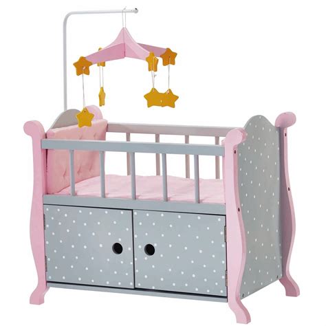 Olivias Little World Polka Dots Princess Baby Doll Nursery Bed With