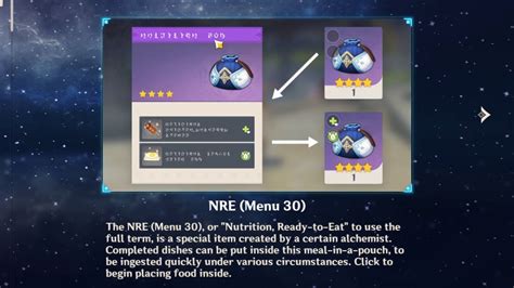 NRE Genshin - (Menu 30) - Food on the Go - YouTube