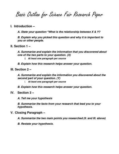 How To Write An Research Paper For Science Fair Writing A Research