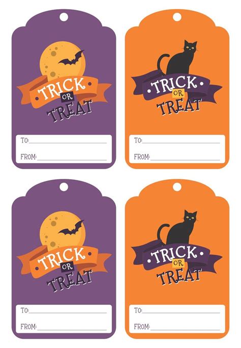 Printable Halloween Treat Bag Tags Halloween Labels Printable