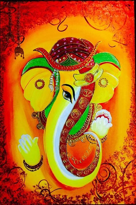 Lord Ganesha Modern Ganesh Art Paintings Ganesha Painting Diwali