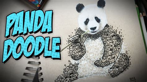 Seamless floral doodle black and white background pattern in vector. PANDA DOODLE | B&W Series Timelapse Drawing - YouTube