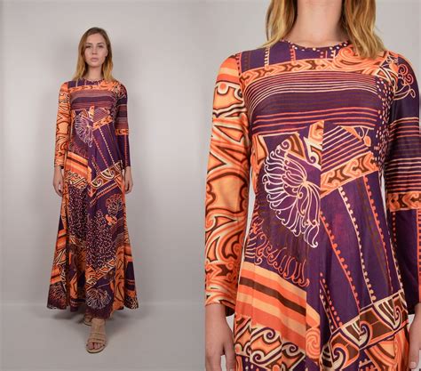 1970 s psychedelic maxi dress