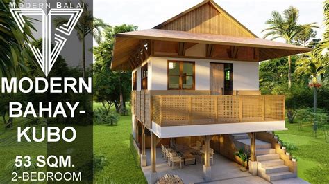 Modern Bahay Kubo 53sqm Two Bedroom House With Interior Design