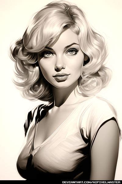 amazing busty blonde illustrated pinup babe by aipixelmaster on deviantart